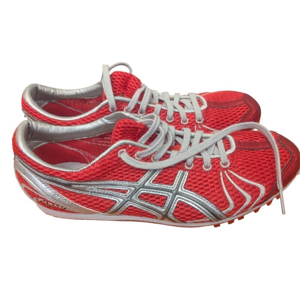 ASICS Japan Thunder Track Spikes Men’s 9 Red Silver Sprint Running Shoes